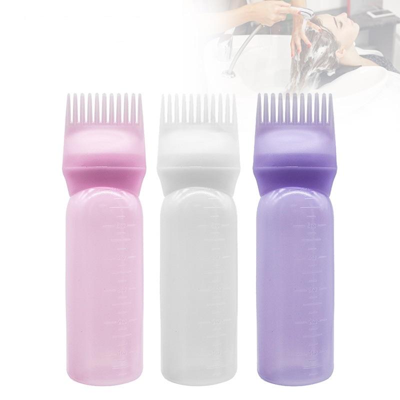 3 Farben Haarfärbemittel-Applikator, Pinselflaschen, Färbeshampooflasche, Ölkamm, Haarfärbemittelflaschen-Applikator, Friseursalon-Styling-Tool