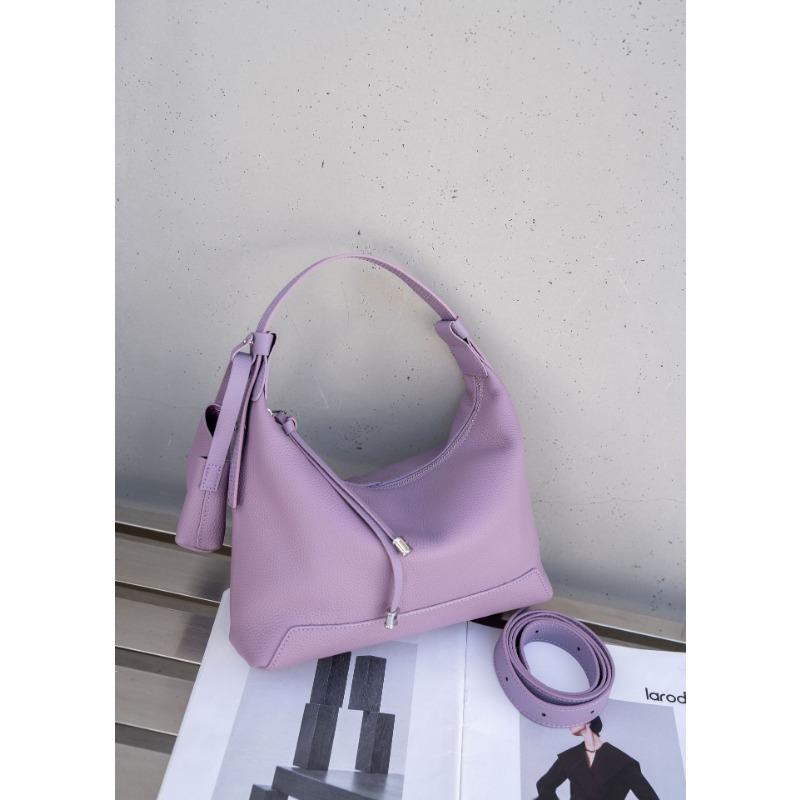 Cowhide Single-shoulder Women's Bag with Large Capacity Crossbody Tote Bag for Dumplings Fashionable and Simple Shopping Bag