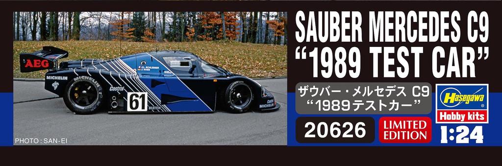 Hasegawa C9 1989 Testwagen Plastikmodellbausatz 20626 1/24 Sauber-Mercedes