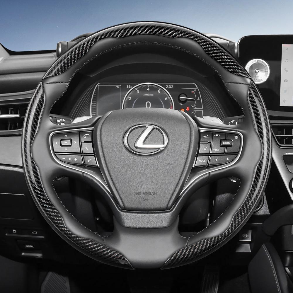Alkalmas Lexus Szénszálas Textúrájú Kormánykerék Borítás Szegecselt Gyorskioldó Kialakítással, Tartós, Olyan Modellekhez, Mint az Rx Nx Es Gx Lbx Ux Is Rz