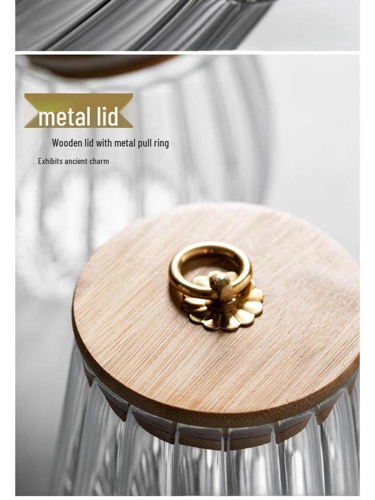 Moisture-Proof Transparent Glass Storage Jar with Lid for Cereal, Grains, and Tea