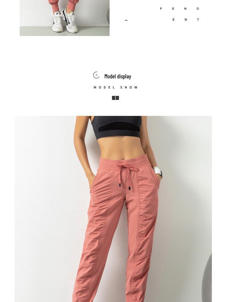 2021 Spring Women's Breathable Loose Fit Nine-Point Running Pants with Pockets