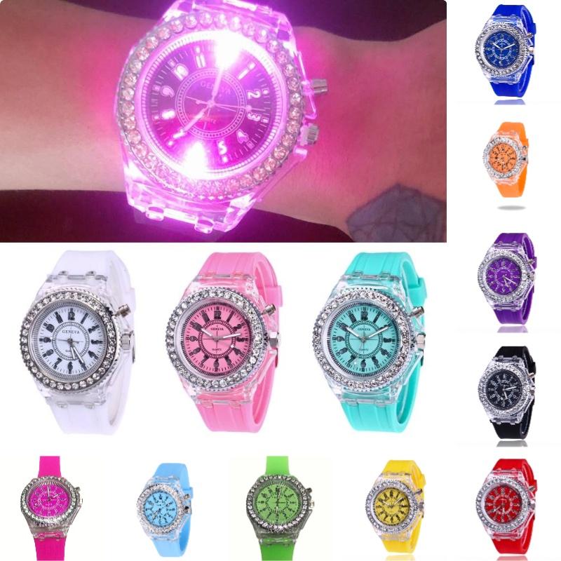 Stylish Unisex Quartz Watch With Transparent Dial Glow-in-the-dark And Water Resistance Geneva Silicone Sports Watch