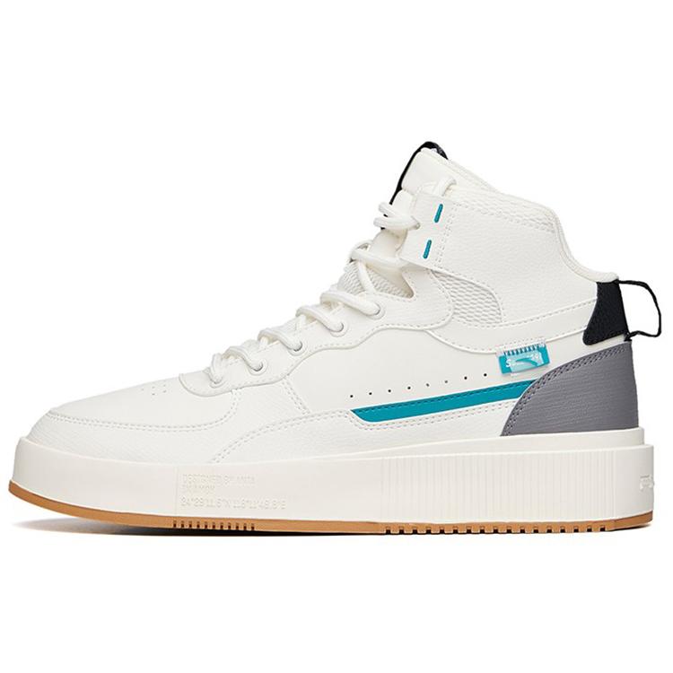 

Anta Life Collection Anti Slip Wear Resistant High Top Skateboard Shoes Men s White Green Gray 39