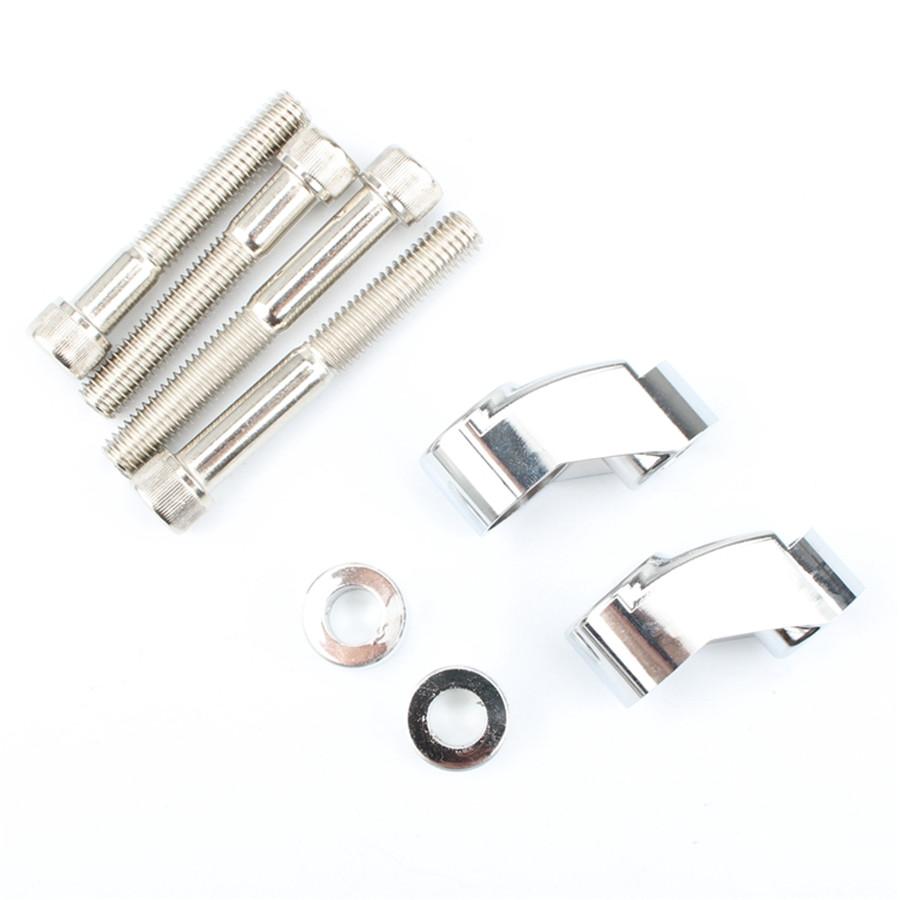 1 Pair Chrome Front Turn Signal Relocation Kit For 39mm 49mm Sportster FXR FXD D