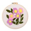 CHENISTORY DIY Punch Needle Kit Bee Butterfly White Flowers 20x20cm With Embroidery Hoop for Beginner Craft Kit Home Wall Decor