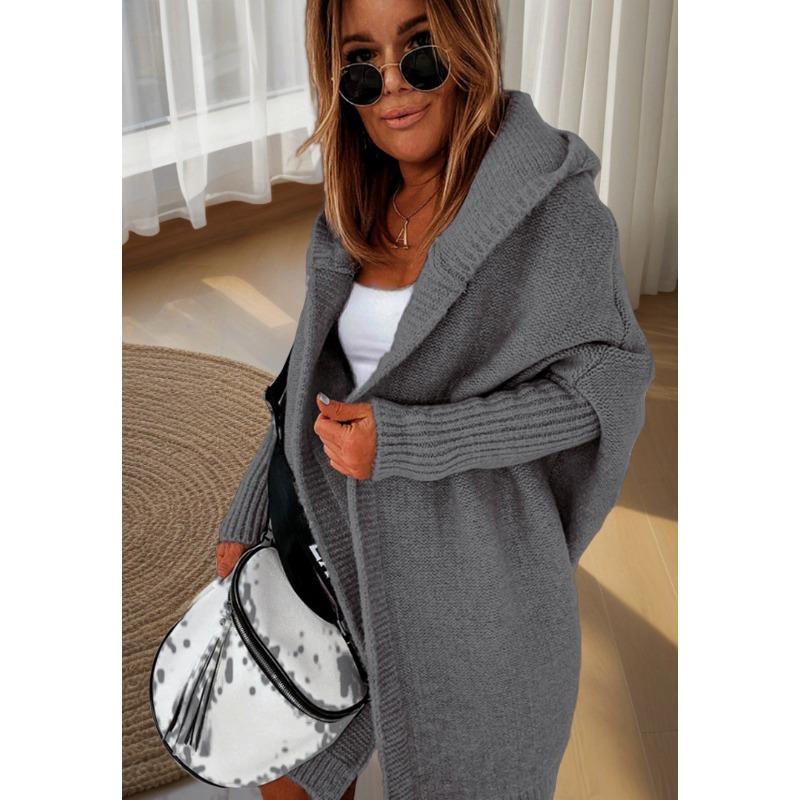 TIFICY Damenmode Lässige Herbst Winter Einfarbige Druck Langarm Kapuzenpullover XL gray