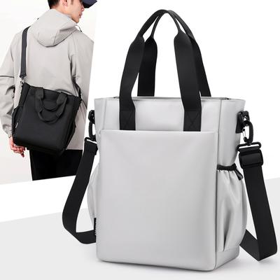 Borsa a tracolla da uomo, tinta unita, borsa a tracolla, borsa per computer