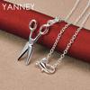 Fine 925 Sterling Silver 16-30 Inches Simple Scissors Necklace For Women Men Fashion Wedding Jewelry Gift Party Christmas