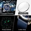 POEDAGAR Business Man Watch Waterproof Luminous Chronograph Date Original Watches for Men Leather Luxury Quartz Wristwatch