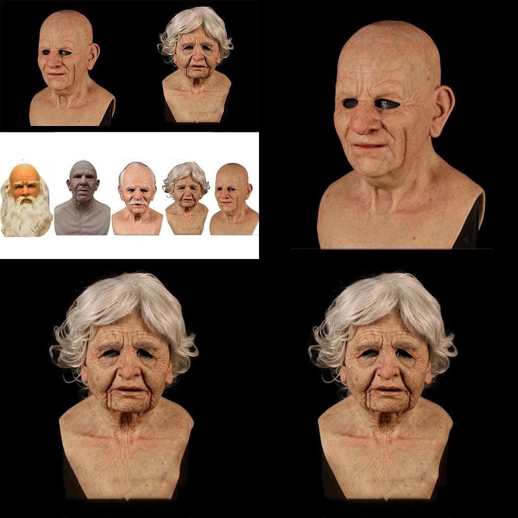 Realistic Latex Old Man Face Mask For Fancy Dress Cosplay Costume Halloween High Quality Material