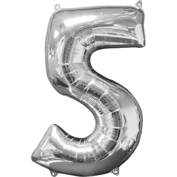 Balon Foliowy 26 Srebrny Cyfra 5 1 Szt.