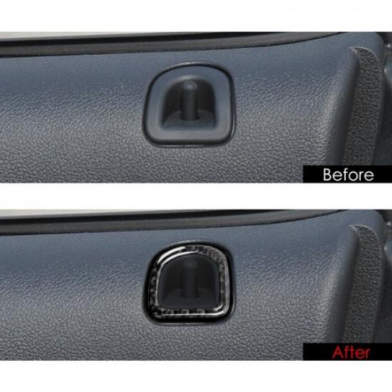Inner Door Lock Pins Frame Trim Sticker For Ford Mustang 2009-2013 Carbon Fiber