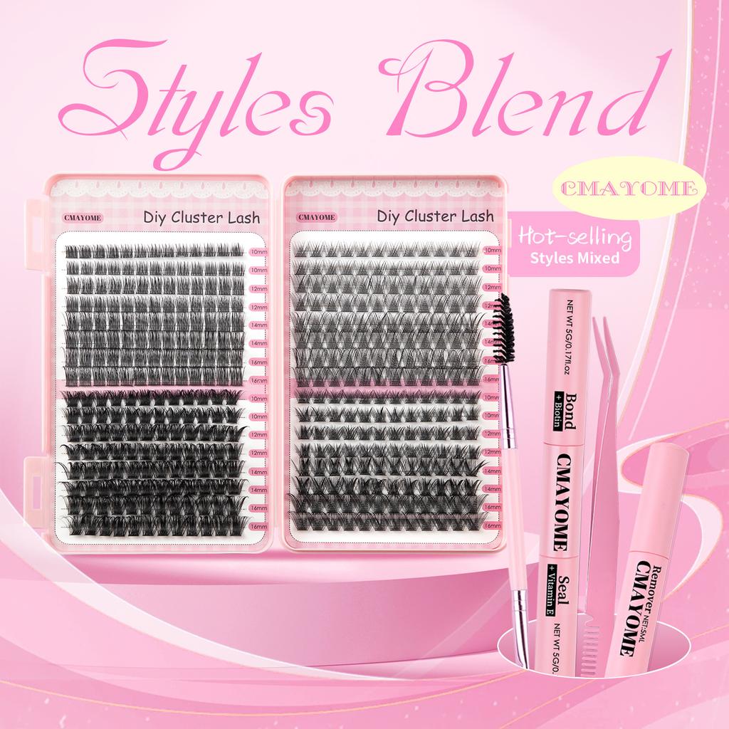 Diy Large-Capacity Eyelash Book Natural Fluffy 392 Clusters D Song Segmented False Eyelash Set