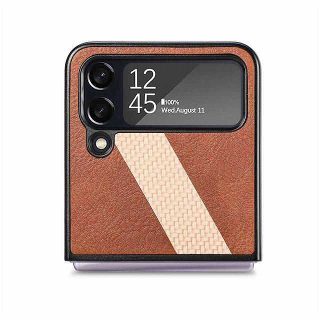 Lightweight Hybrid Color Leather Protective Case For Samsung Galaxy Z Flip4 Flip 4 5g Zflip4 Shockproof Cell Phone Cover