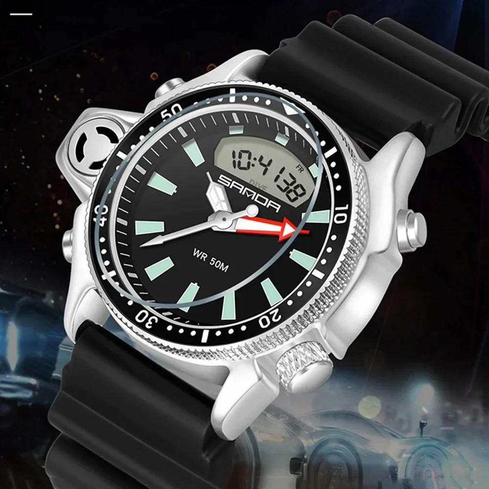 SANDA Casual Style Watches Men Quartz Wristwatch Waterproof Shock Man Watch Relogio Mascuo 3008 Fashion New Sport Men's Watch