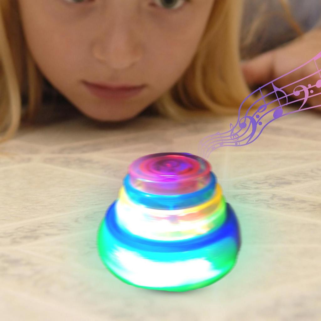LED MusicSpinnings Top Toy Flashing Lights & SoundsFun Gyroscope For Toddlers, Kids Party Favors, Birthday Gifts & Sensory Play