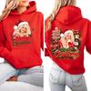 Women's Christmas Lightweight Long Sleeve Printed Hooded Pullover Sweatshirt