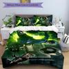 3Pcs Soccer Dream Green Bedding Set Soft Fabric Duvet Cover Pillowcases Home Xmas Halloween Gift 1 Duvet Cover 2 Pillowcase S1893