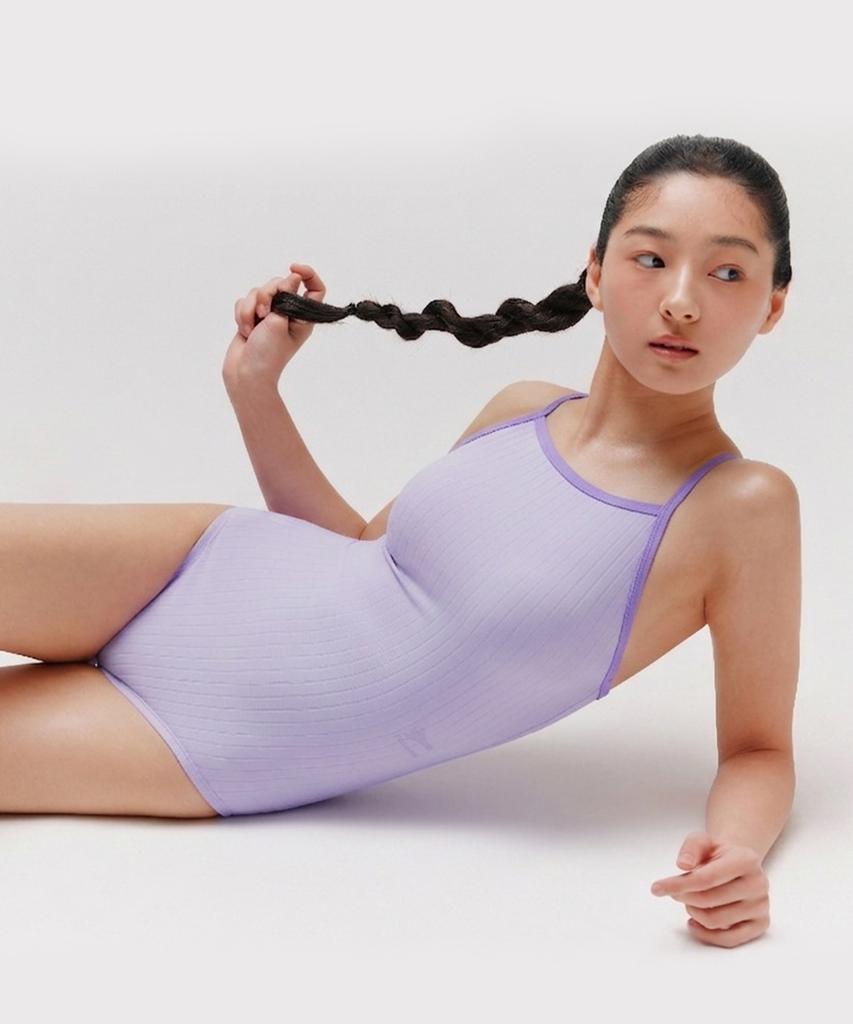Lenomasuyeongbog Women'S Two-Way One-Piece Swimsuit Lilac Rn-Ls2G517-La