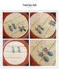 S925 Sterling Silver Natural Turquoise Retro Butterfly Earrings