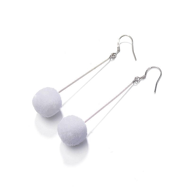 Velvet Fluffy Ball Earrings: Cute Summer Cotton Jewelry Gift for Women