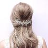 Pearls Rhinestones Hair Comb Bridal Hair Accessories Tiaras Leaf Hairpin For Bride Wedding Party Prom Event Hair Jewelry