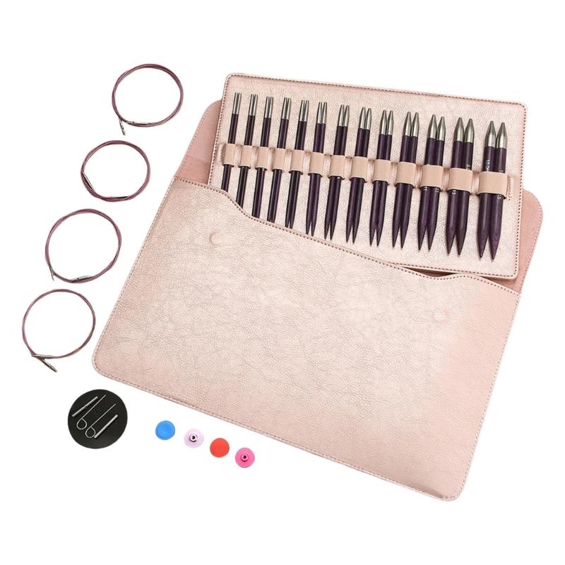 

Набор из 13 пар сменных круговых спиц с чехлом 3,0 мм-10 мм Деревянные круговые спицы для начинающих 1