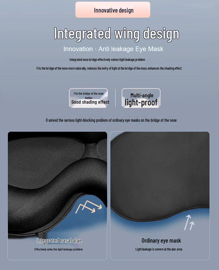 3D Breathable Light-Blocking Eye Mask - Comfortable, Pressure-Free Design for Sleep, Student & Adult Use