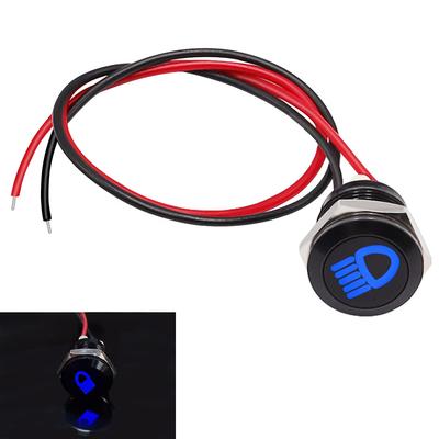 Weideer 1/2"(12mm) LED Indicator Light Waterproof Metal Signal Indicator Pilot Dash Light (Blue
