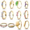 18K Gold Plated Original 925 Sterling Silver Ring Bow Heart Lotus Rings for Women Valentine's Birthday Gift DIY Jewelry 2025 New