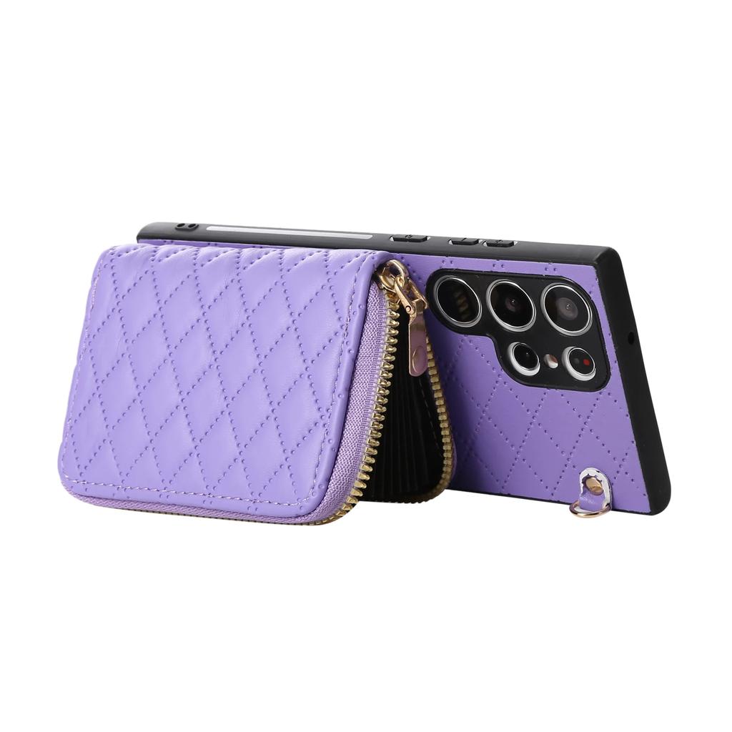Zipper Wallet Card Solt Crossbody Leather Case For Samsung Galaxy S23 Ultra S22 S21 FE S20 A54 A14 A34 A24 A52 A53 Lanyard Cover