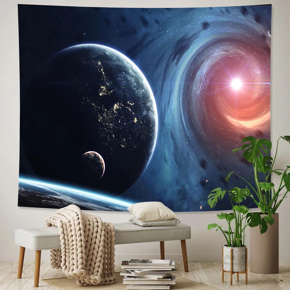Cosmic Planet Home Decoration Tapestry Background Cloth  Yoga Mat Bed Sheet Sofa Blanket