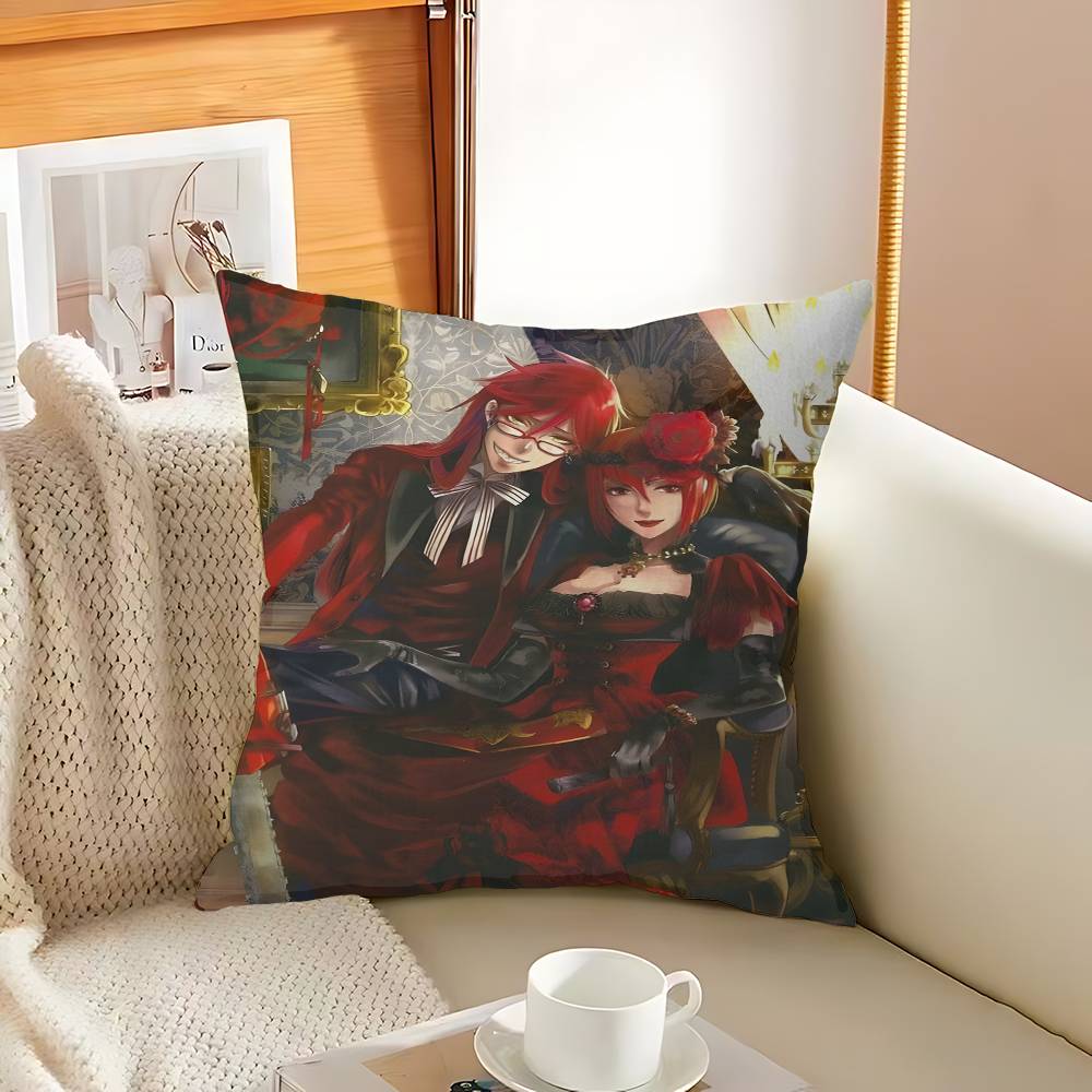 Japanese Anime Black Butler Office Cushion Pillowcase Car Cushion Cover45X45Cm Lumbar Pillowcase Sofa Pillowcover