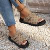 Lucyever Fashion Printed Thick Bottom Slippers Women Summer Peep Toe Paltform Sandals Woman Plus Size Non Slip Flip Fliops 43