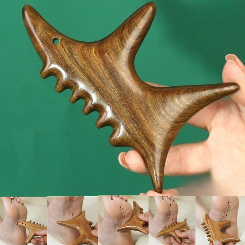 Golden Silk Sandalwood Trigger Point Massage Gua Sha Tools Professional Lymphatic Drainage Tools Therapy Massage Tools For Foot