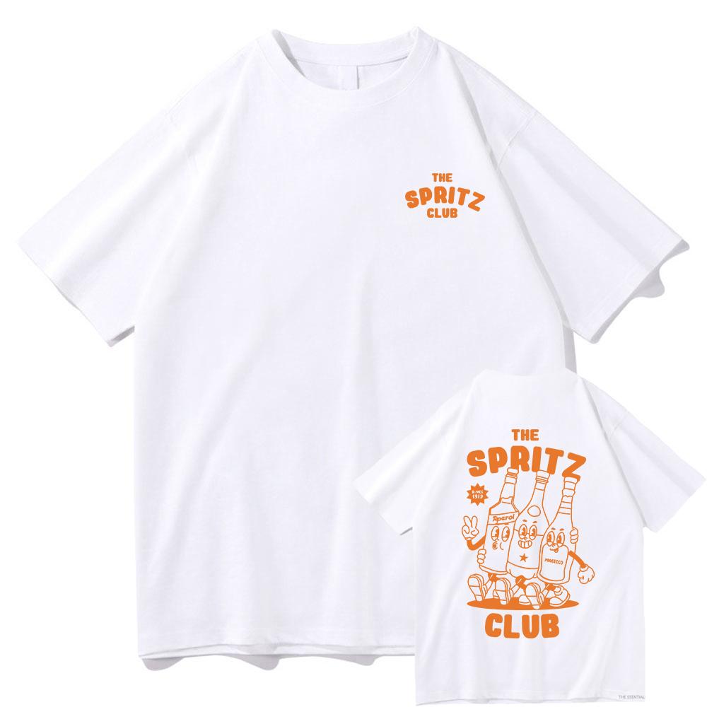 Aperol Spritz Club T Shirt Espresso Men/women Harajuku Vintage Graphic Tshirt Unisex High Quality Tops Retro Cotton Tee Shirts