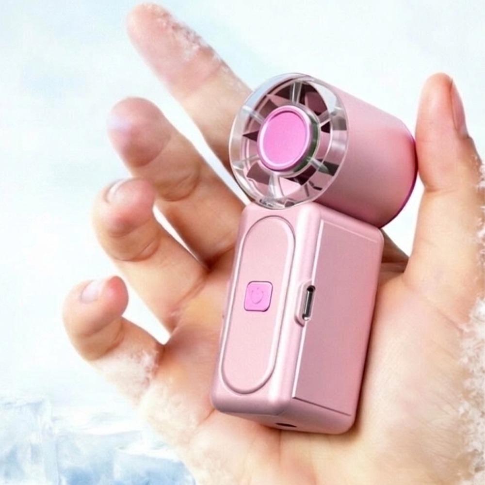 USB Rechargeable Small Electric Fan Ultra-Quiet Pocket Fan Mini Handheld Fan  Office Cooling розовый