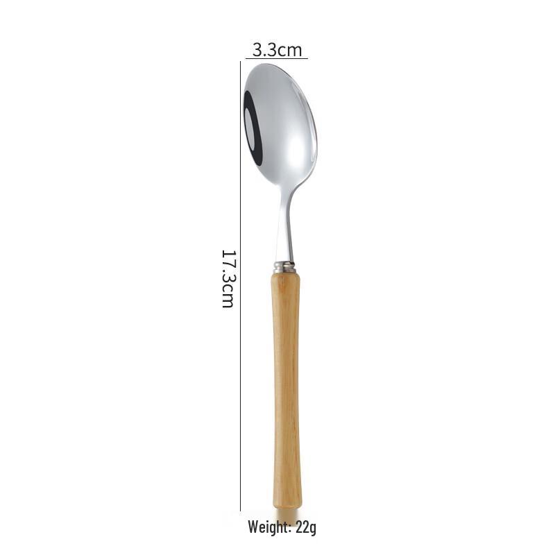 Набор чайных ложек Abay из нержавеющей стали 304 с деревянной ручкой