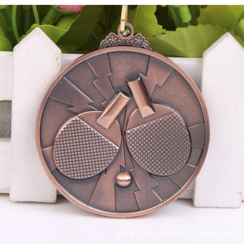 Custom Table Tennis Gold Medal 2026 Engraved Souvenir for School Sports Games Competition Award Unisex