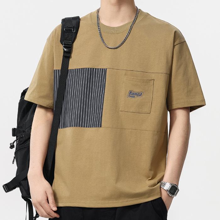 

Новая летняя мужская футболка с круглым вырезом, с коротким рукавом, тонкая, повседневная, молодежная, с рукавом до локтя 4XL