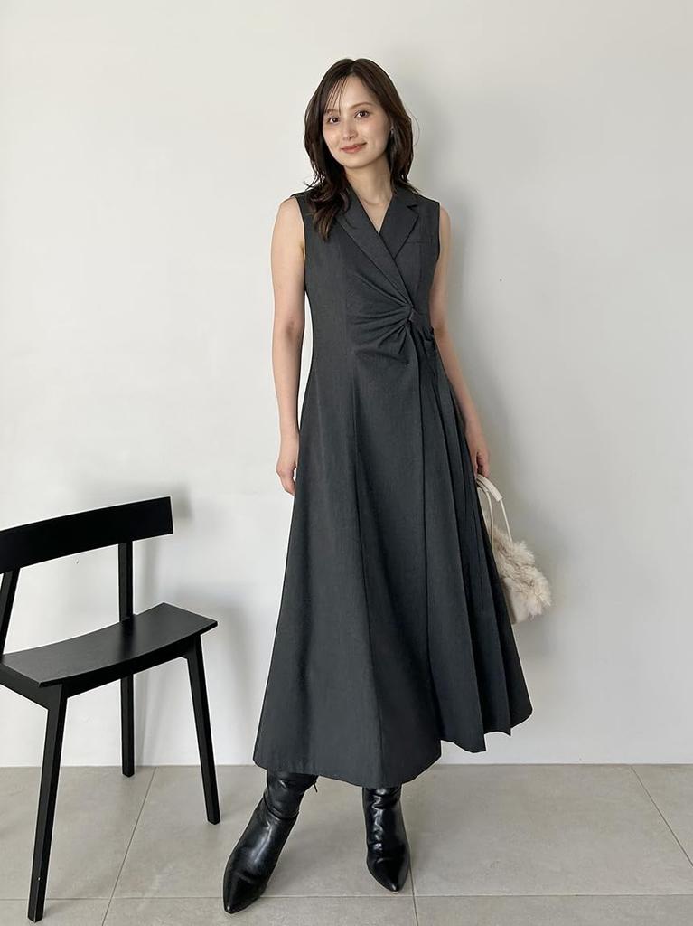 Sus Side Pleated Tailored Dress SWFO255076CGRY1