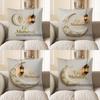 2D Eid Mubarak Moon Lantern Decorative Pillow Cover Pattern Cushion Cover Suitable For Sofa Bedroom Car Pillow Cover