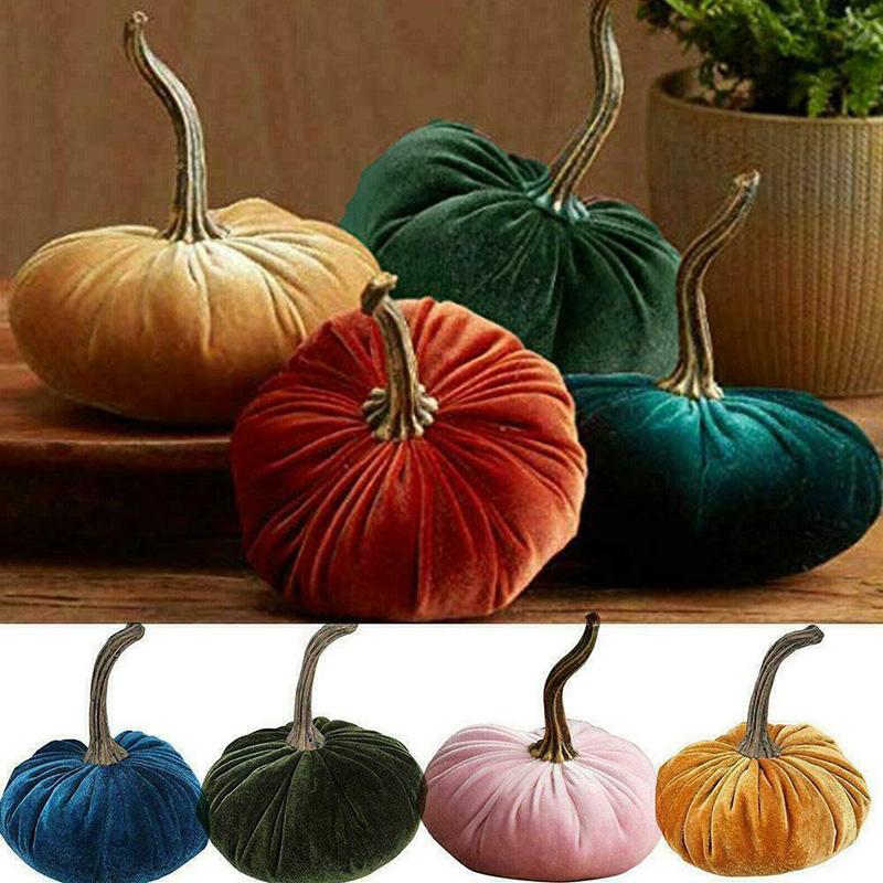 Halloween Pumpkin Plush Throw Pillows Handmade Soft Velvet Pillow Cushion Halloween Decor Ornaments Crafts Holidays Props
