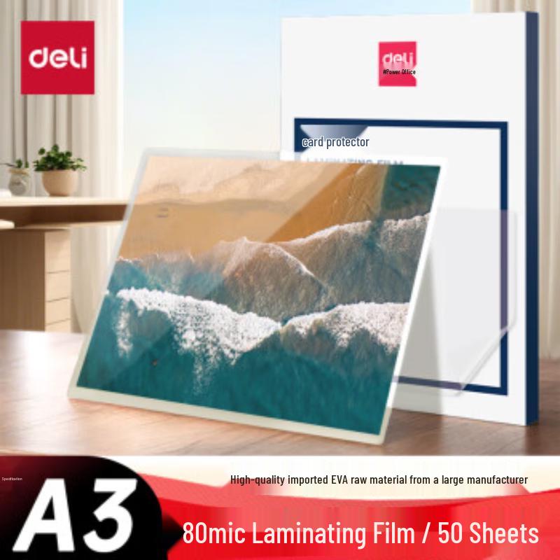 Deli A3 80mic Clear Laminating Film