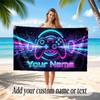 Neon Colorful Theme Soft Beach Towel Personalized Custom Name Text Towel Portable for Beach Pool Travel