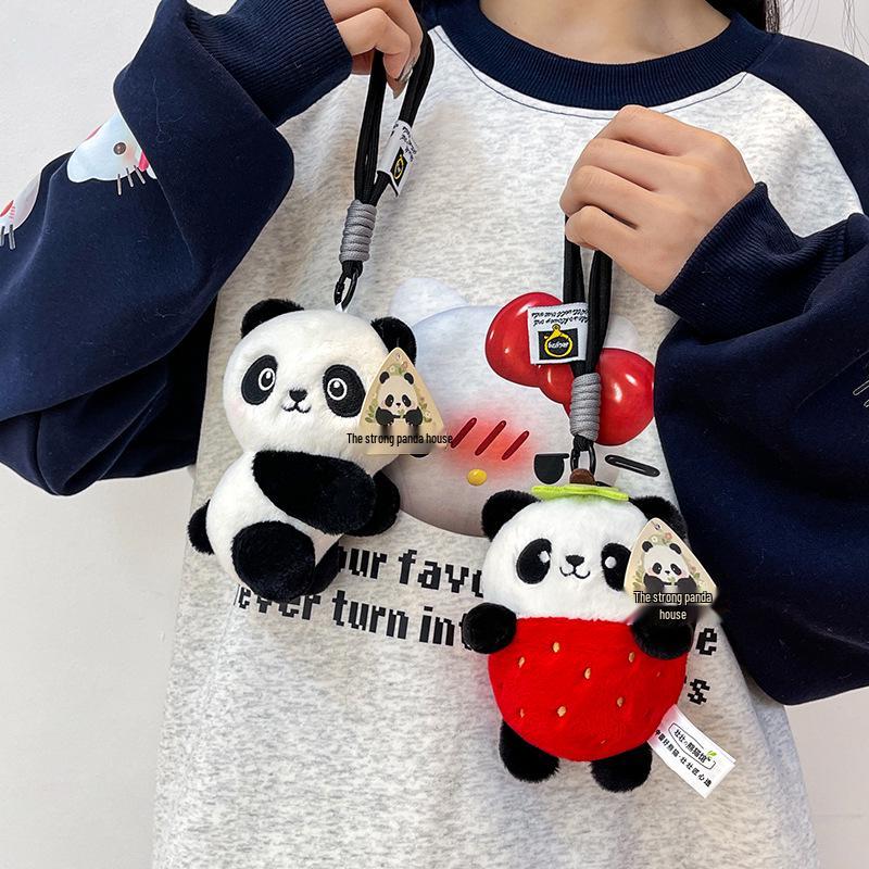 Cute Panda Plush Toy Keychain - Multi-Style Backpack Accessory and Gift