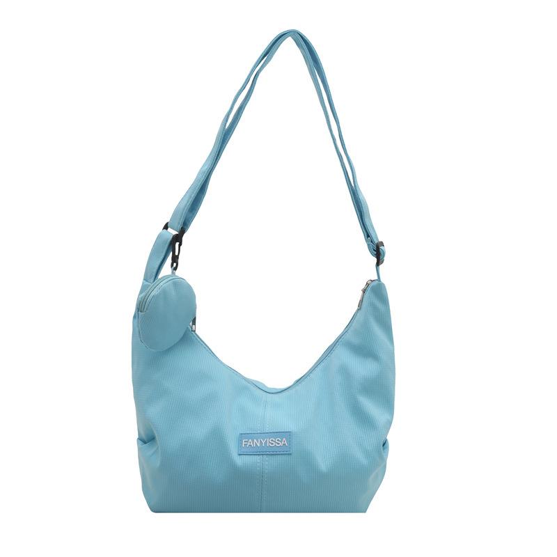 

Korean ins large capacity shoulder bag women s simple and versatile dumpling bag girl student commuting crossbody bag синій