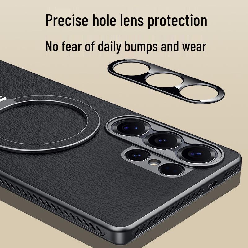 Samsung Galaxy S25 Ultra Magnetische Leder-Ständerhülle