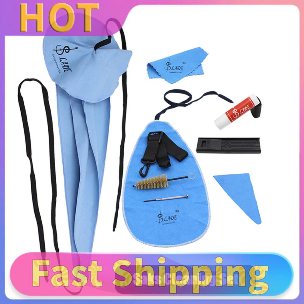 10Pcs Clarinet Cleaning Kit with 4 Cleaning Cloth/Brush/Cork Grease Maintenance Kit Thumb Rest Cushion Flute Instruments